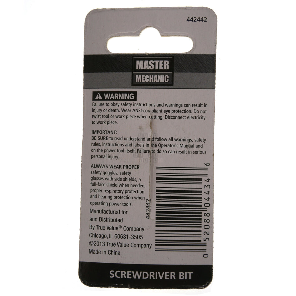 Master Mechanic 442442 #2Phillips PH2 Screwdriver Bit, 1" Length, 2-Pack