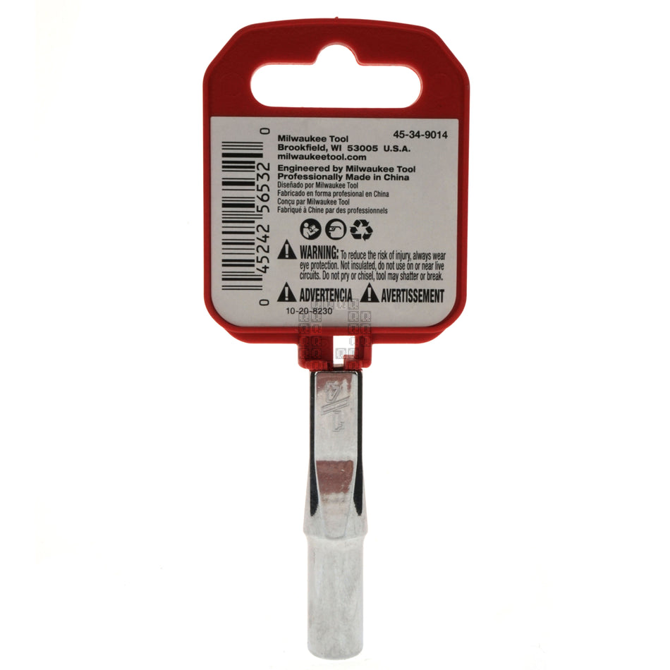 45-34-9014Milwaukee Tool 45-34-9014 1/4" Drive 1/4" SAE Deep Chrome Socket with FOUR FLAT Sides