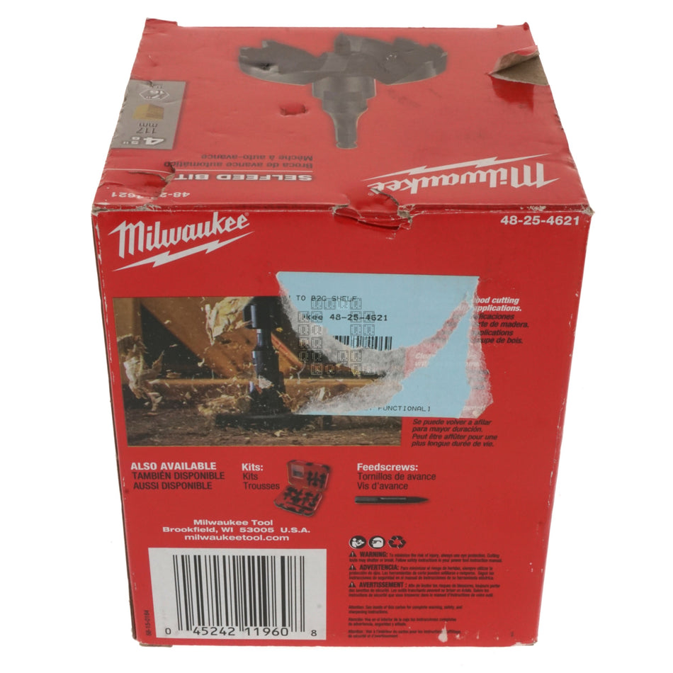 Milwaukee Tool 48-25-4621 Selfeed Bit, 4-5/8" Diameter