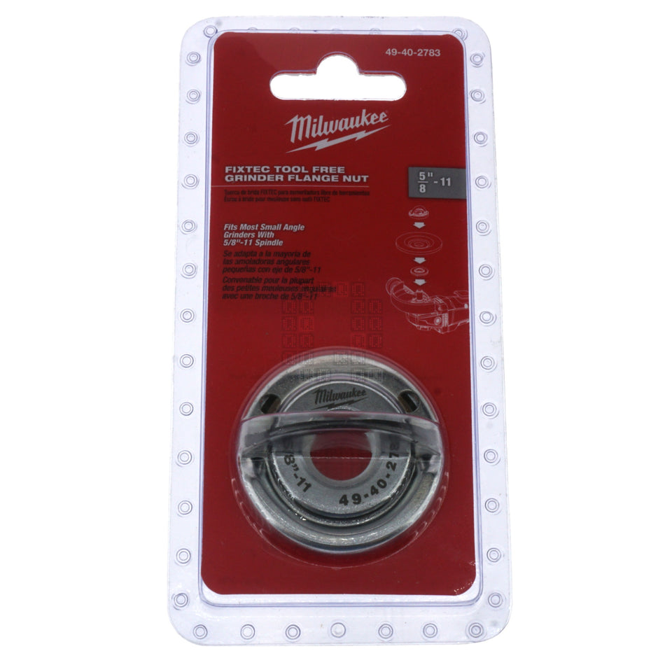 Milwaukee Tool 49-40-2783 Fixtec Tool Free Grinder Flange Nut, 5/8-11
