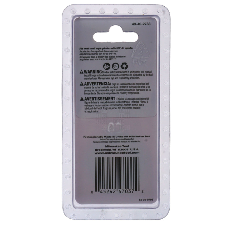 Milwaukee Tool 49-40-2783 Fixtec Tool Free Grinder Flange Nut, 5/8-11