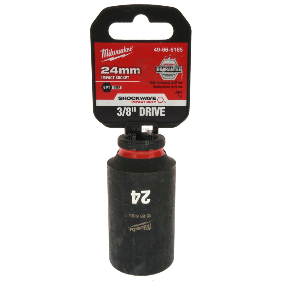 Milwaukee 49-66-6165 SHOCKWAVE Impact Duty 3/8" Drive 24MM Deep 6 Point Socket