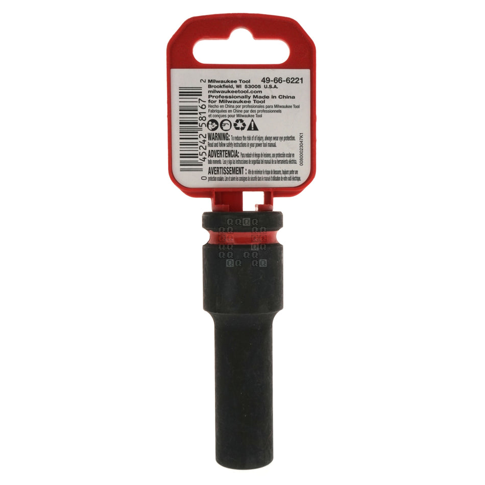 Milwaukee Tool 49-66-6221 SHOCKWAVE Impact Duty 1/2" Drive 7/16" Deep 6 Point Socket