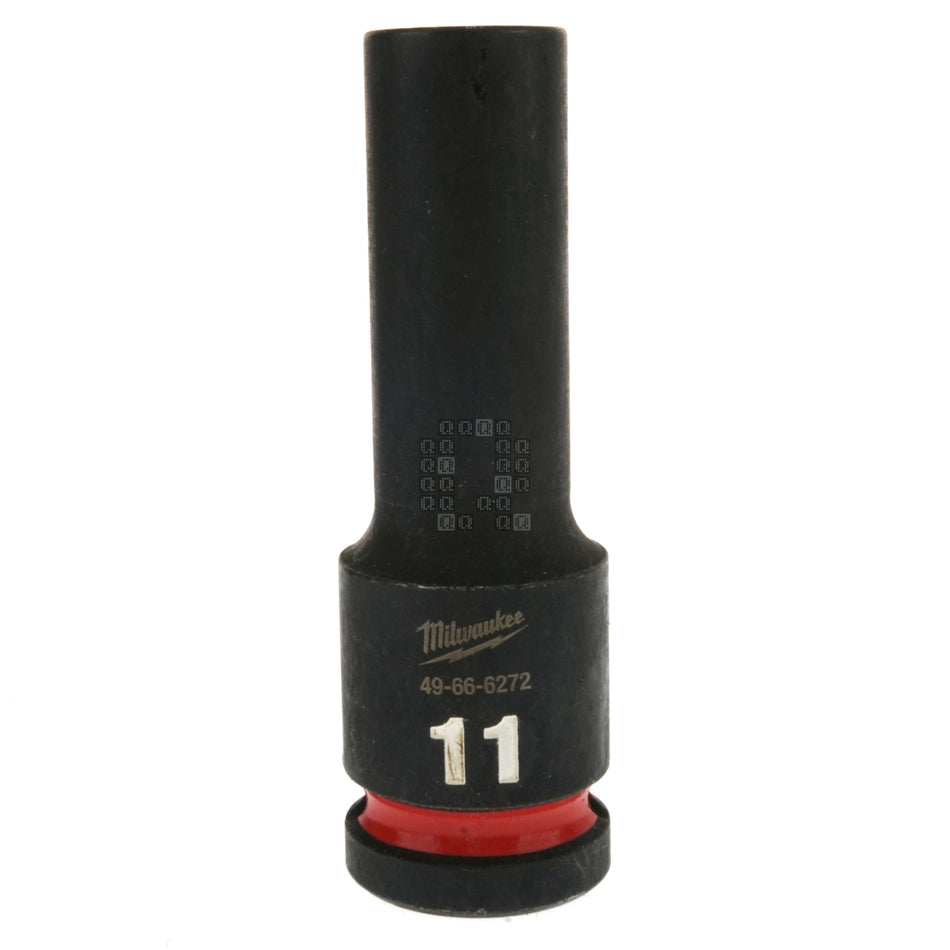 Milwaukee Tool 49-66-6272 SHOCKWAVE Impact Deep 11mm Hex 6-Point Metric Socket, 1/2" Drive