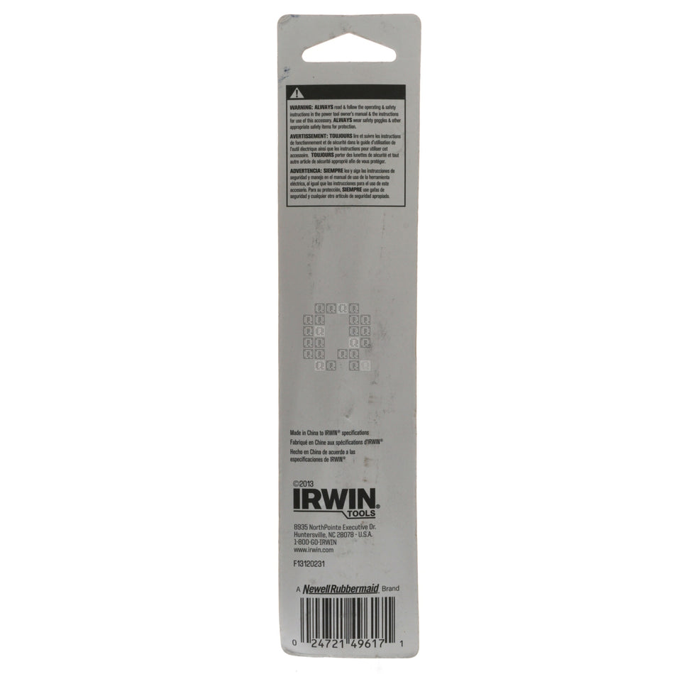 Irwin Tools 49617 7/16" SPEEDBOR Brad Point Drill Bit, 3/8" Reduced Shank