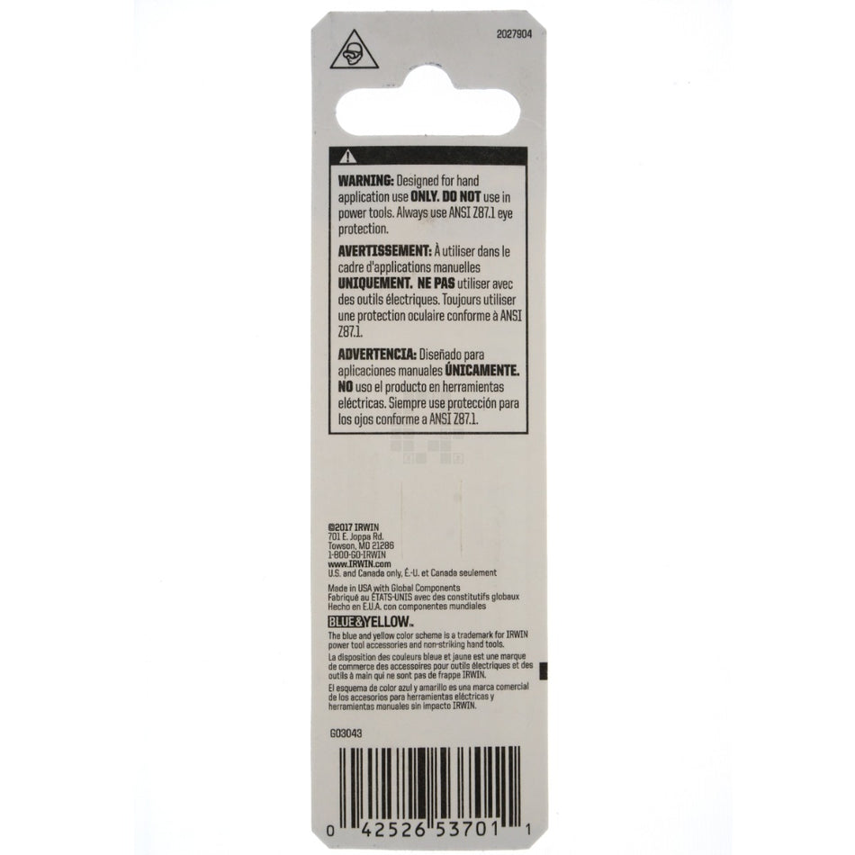 Irwin Hanson 53701 EX-1 Spiral Screw Extractor & 5/64" Drill Bit