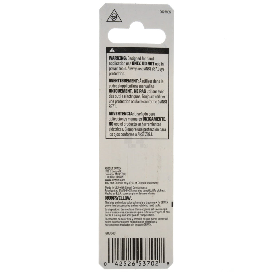 Irwin Hanson 53702 EX-2 Spiral Screw Extractor & 7/64" Drill Bit