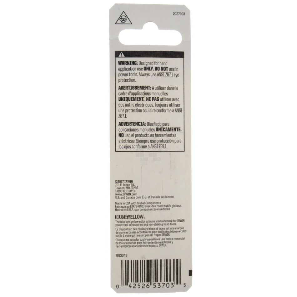 Irwin Hanson 53703 EX-3 Spiral Screw Extractor & 5/32" Drill Bit Kit