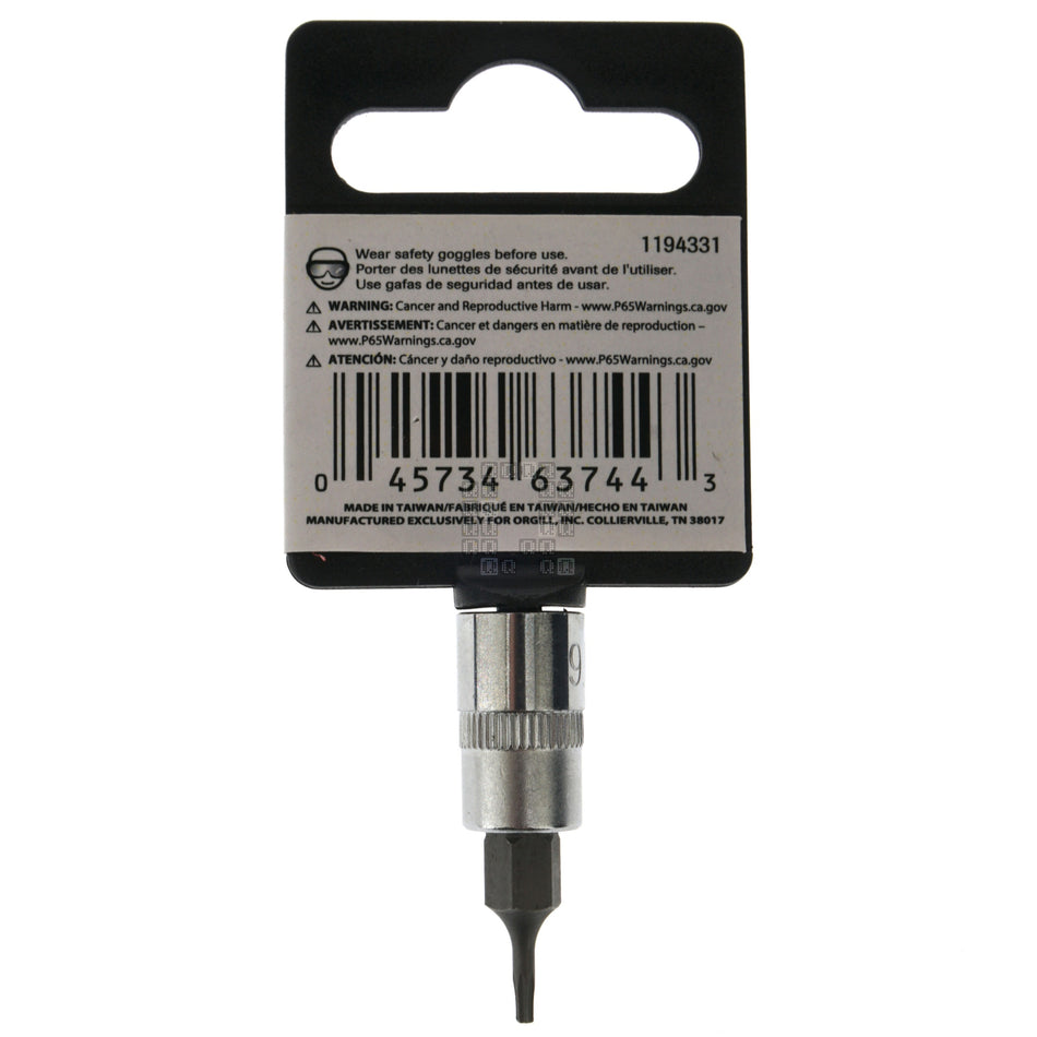 Vulcan 55050023SD 1194331 T6 TORX Star Bit Socket Adapter, 1/4" Square Drive