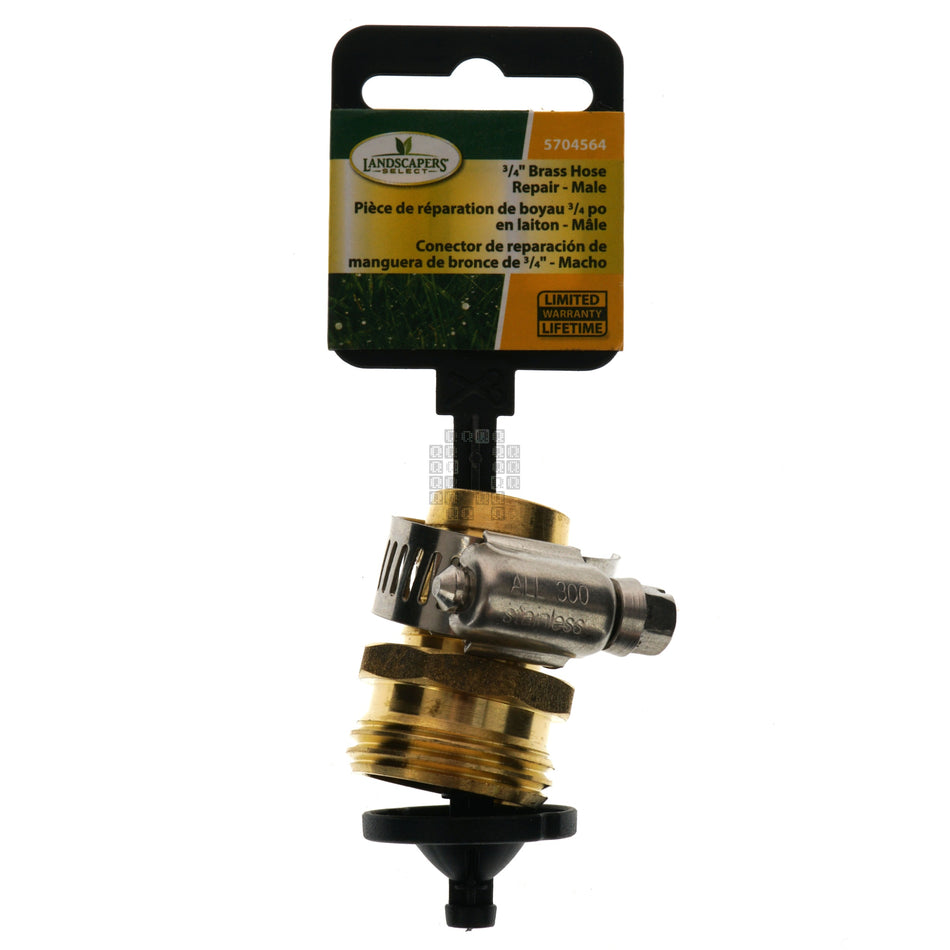 Landscapers Select 5704564 3/4" ID Male Brass Hose Coupling, 3/4" Male Hose Thread