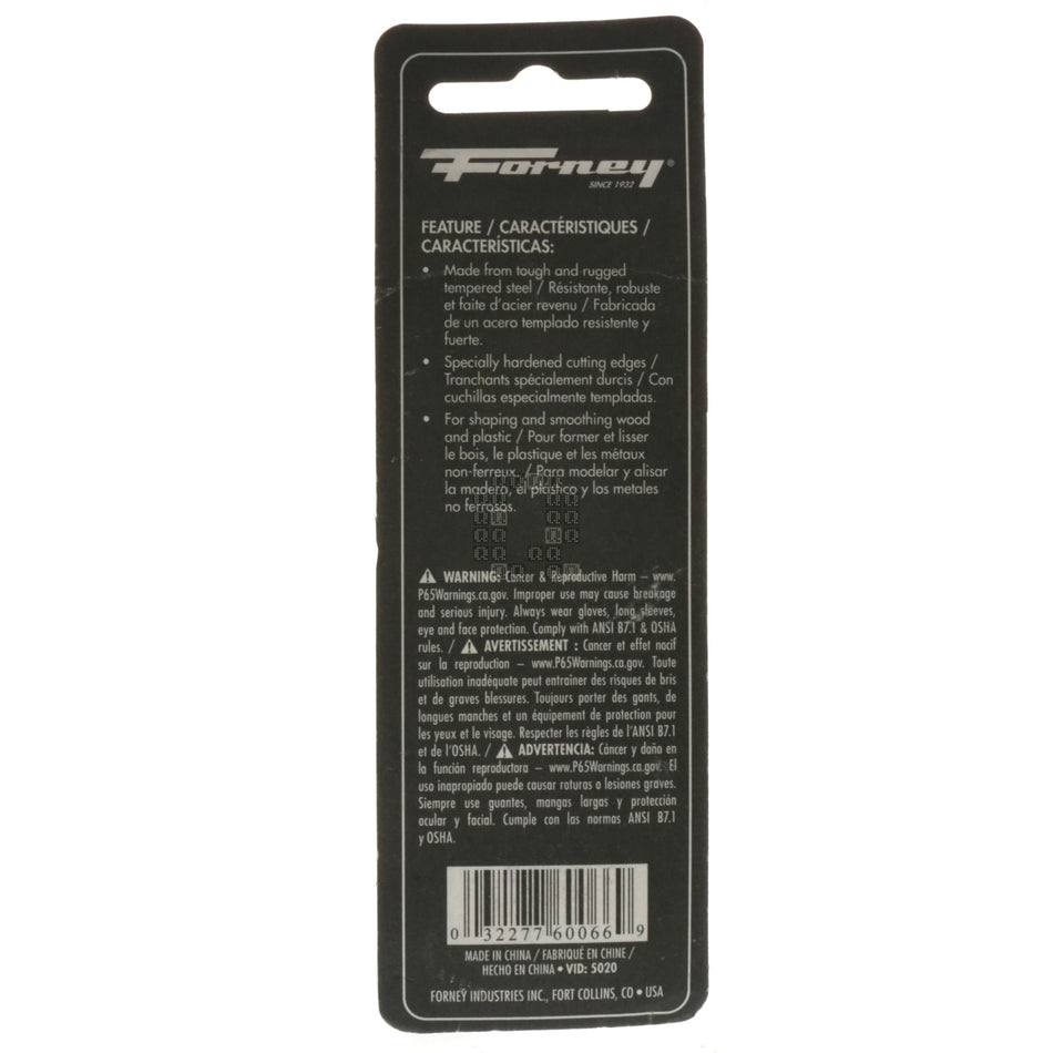 Forney Industries 60066 1-3/8" x 5/8" Cylindrical w/Round End Wood Rotary Rasp, 1/4" Shank