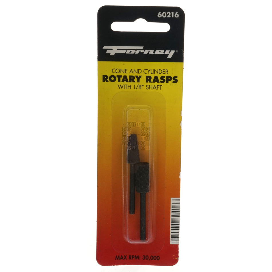 Forney Industries 60216 Cone and Cylinder Rotary Rasp Set, 1/8" Shaft