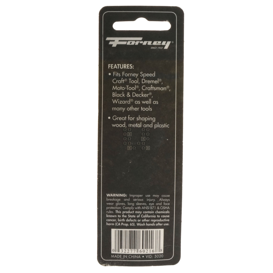 Forney Industries 60216 Cone and Cylinder Rotary Rasp Set, 1/8" Shaft