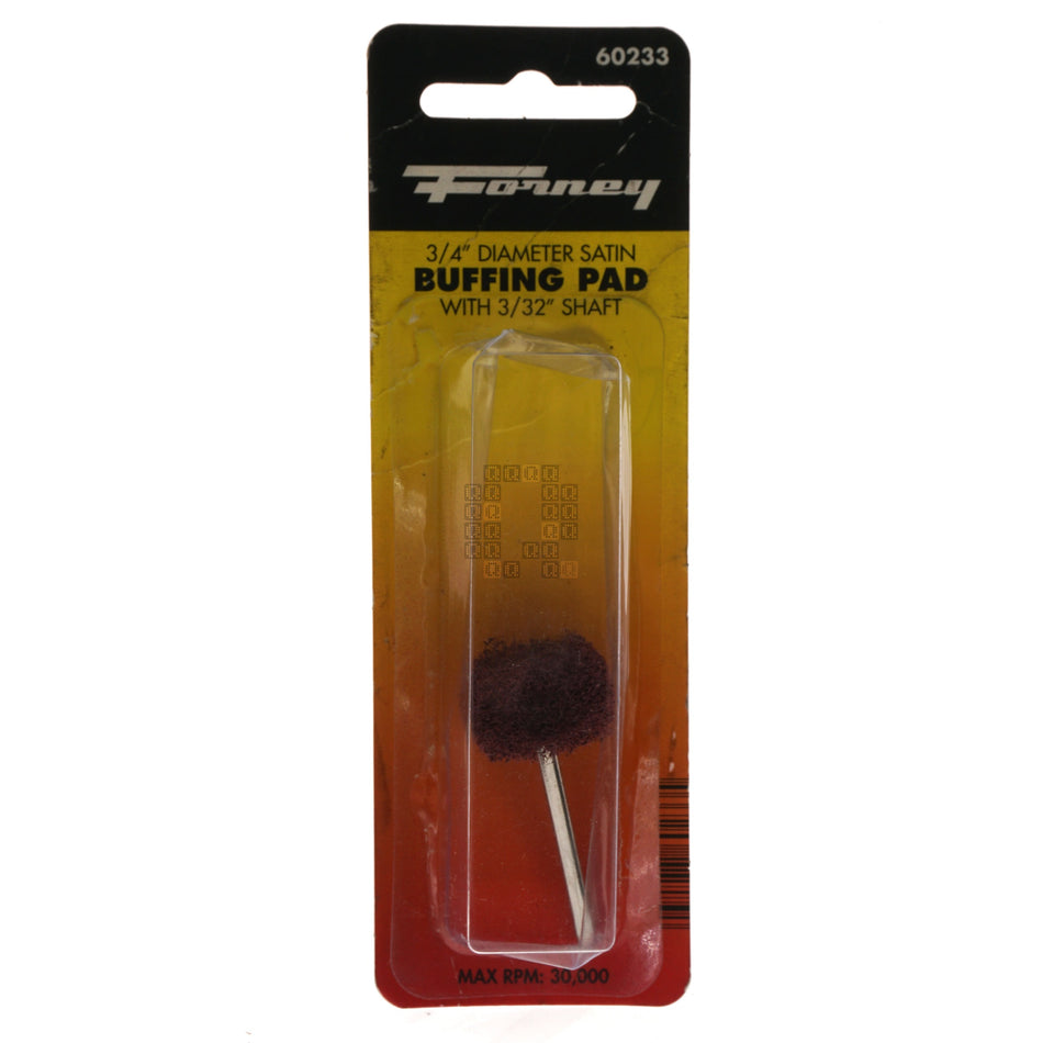 Forney Industries 60233 3/4" Diameter Satin Buffing Polishing Pad, 3/32" Shaft