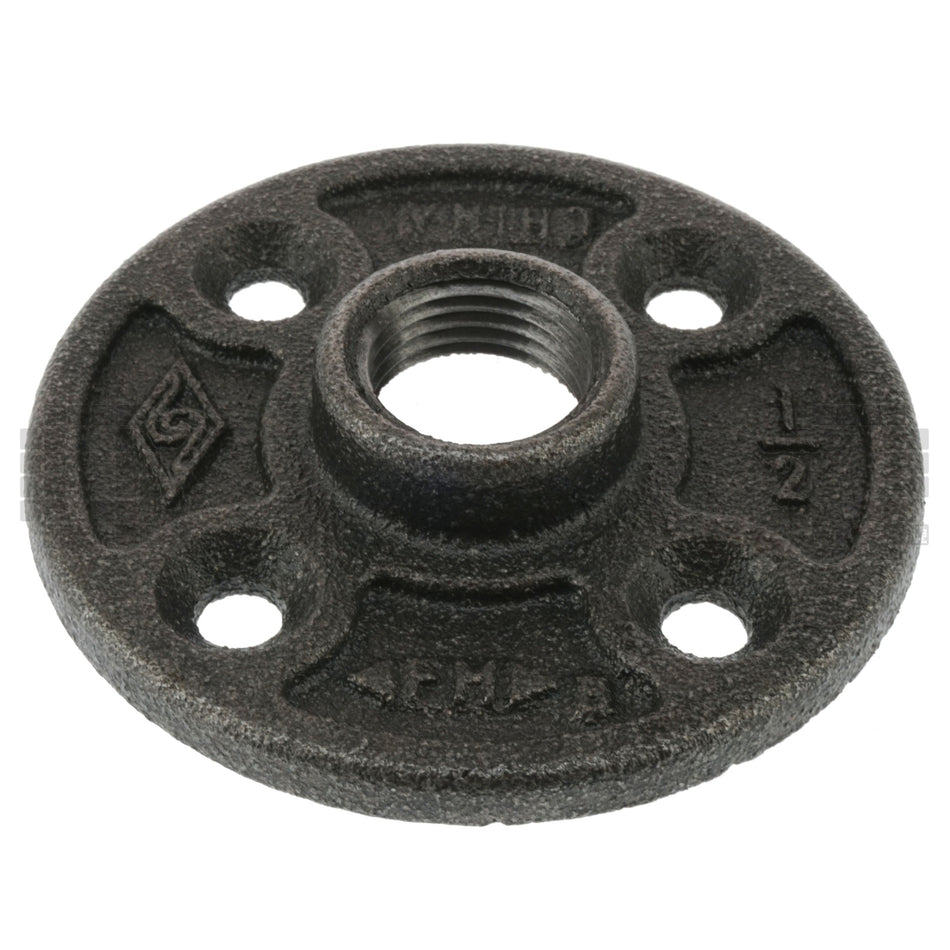 Prosource 610-2362 Black Pipe Floor Flange, 1/2" NPT, 4-Bolt Hole