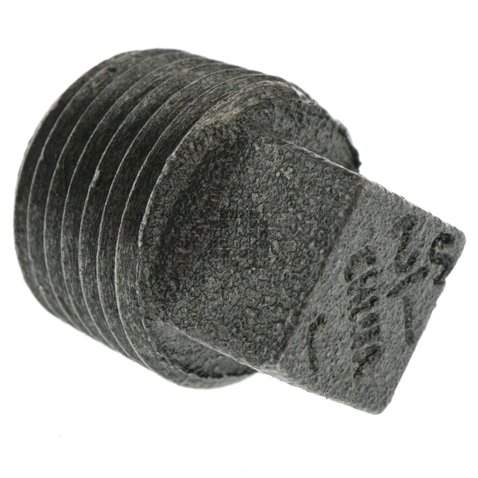 Worldwide Sourcing 610-3048 1/2" Male NPT Malleable Iron Black Pipe Plug