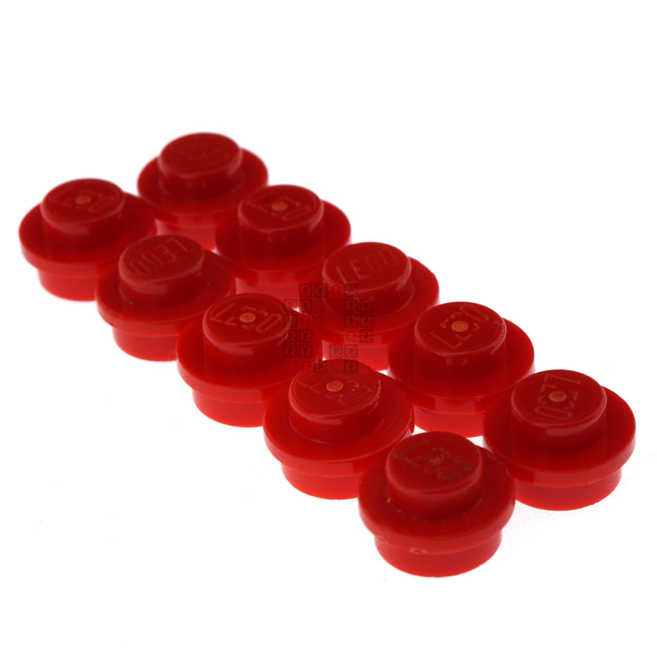 Lego 614121 Round Plate, Solid Stud , 1x1, Red, 10-Pack