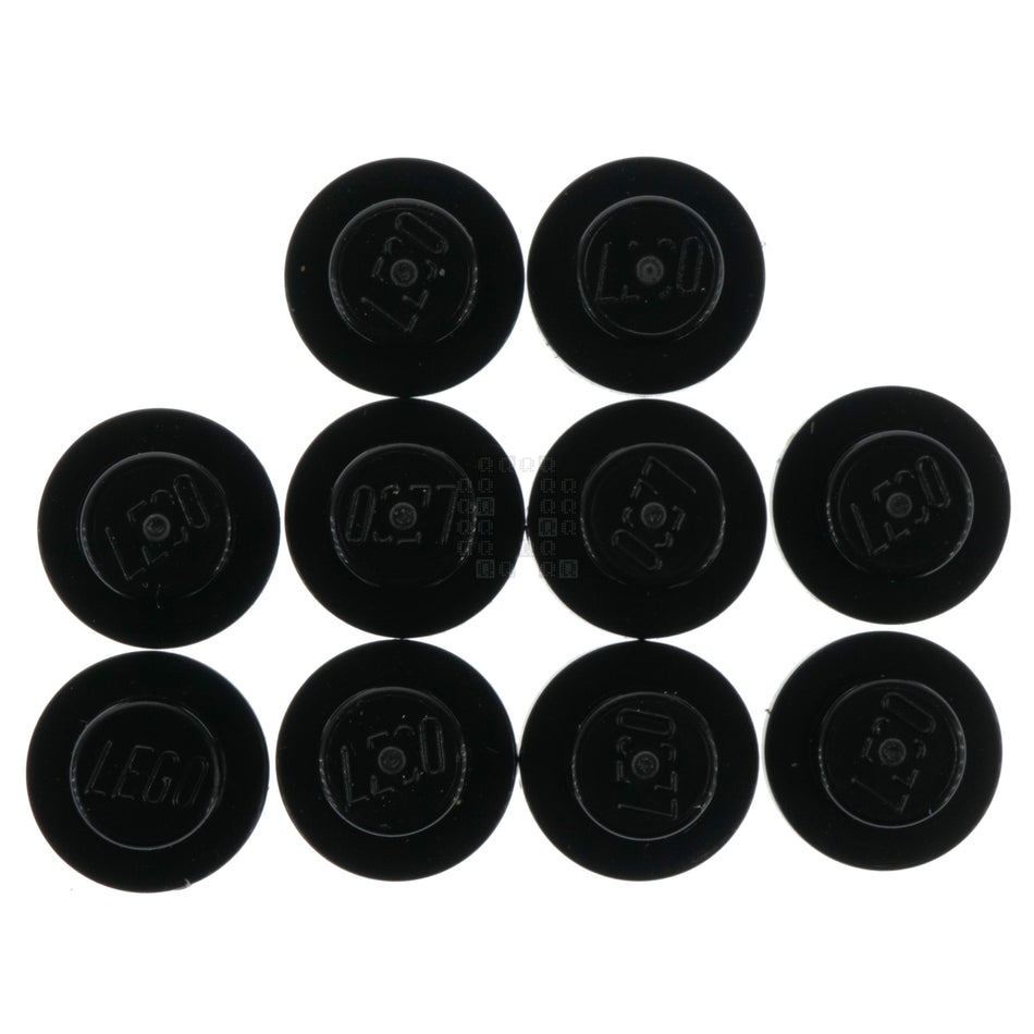 LEGO 614126 1x1 Round Plate, Black, 10-Pack