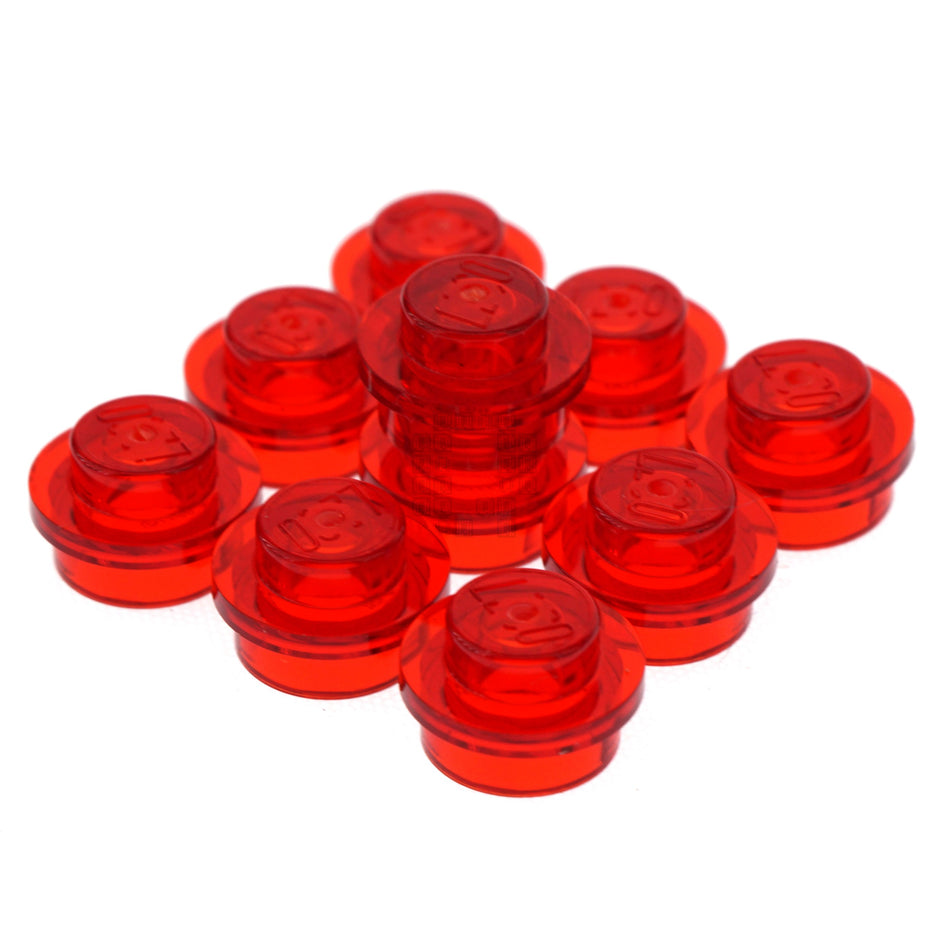 LEGO 6208450 1x1 Round Plate, Transparent Red, 10-Pack