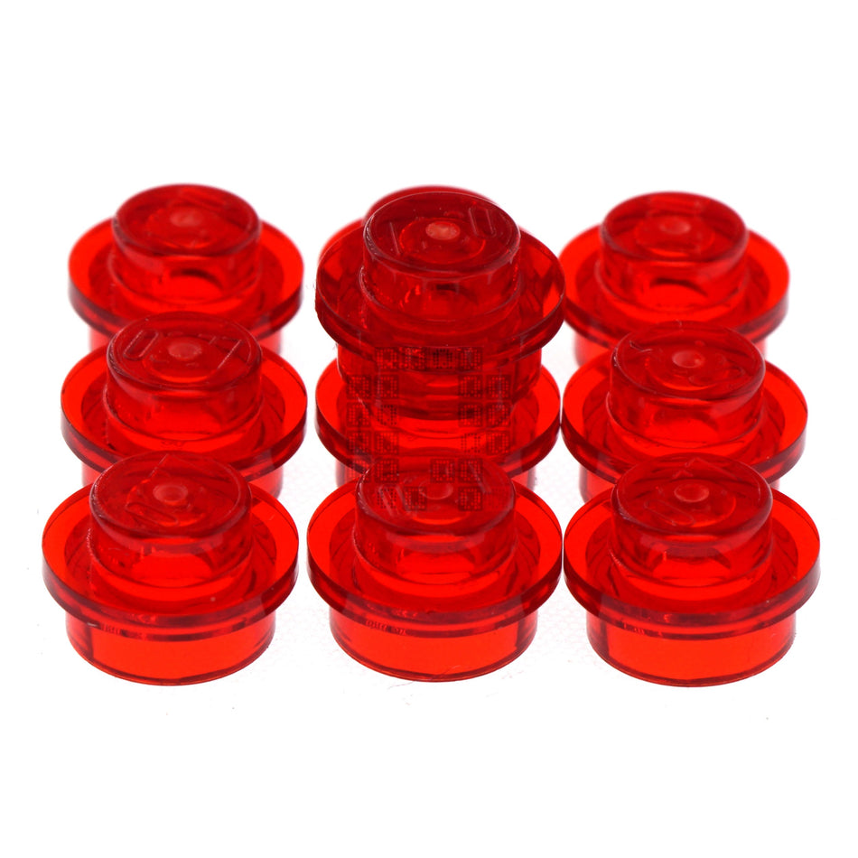 LEGO 6208450 1x1 Round Plate, Transparent Red, 10-Pack