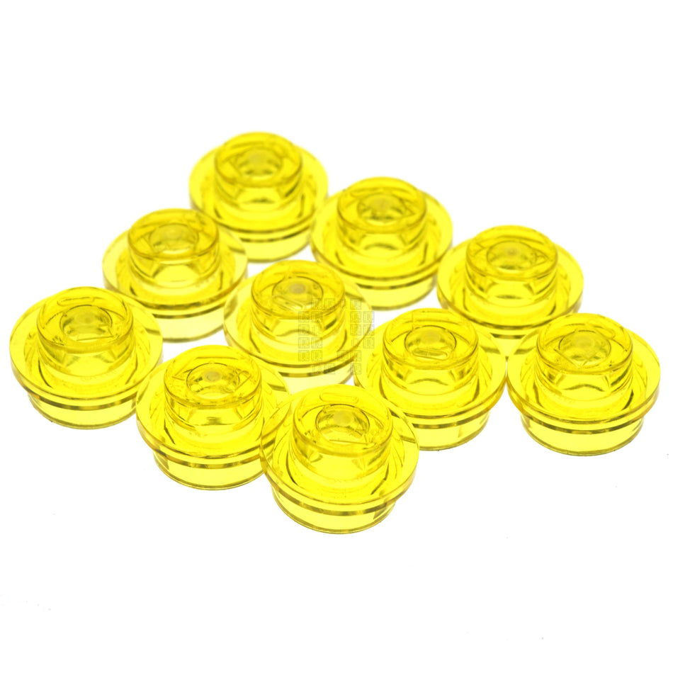 LEGO 6240216 1x1 Round Plate, Transparent Yellow, 10-Pack