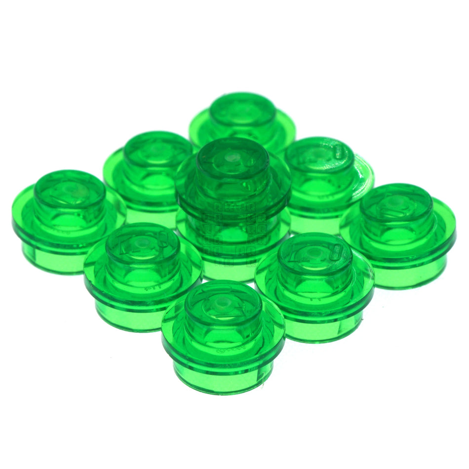 LEGO 6240221 1x1 Round Plate, Transparent Green, 10-Pack