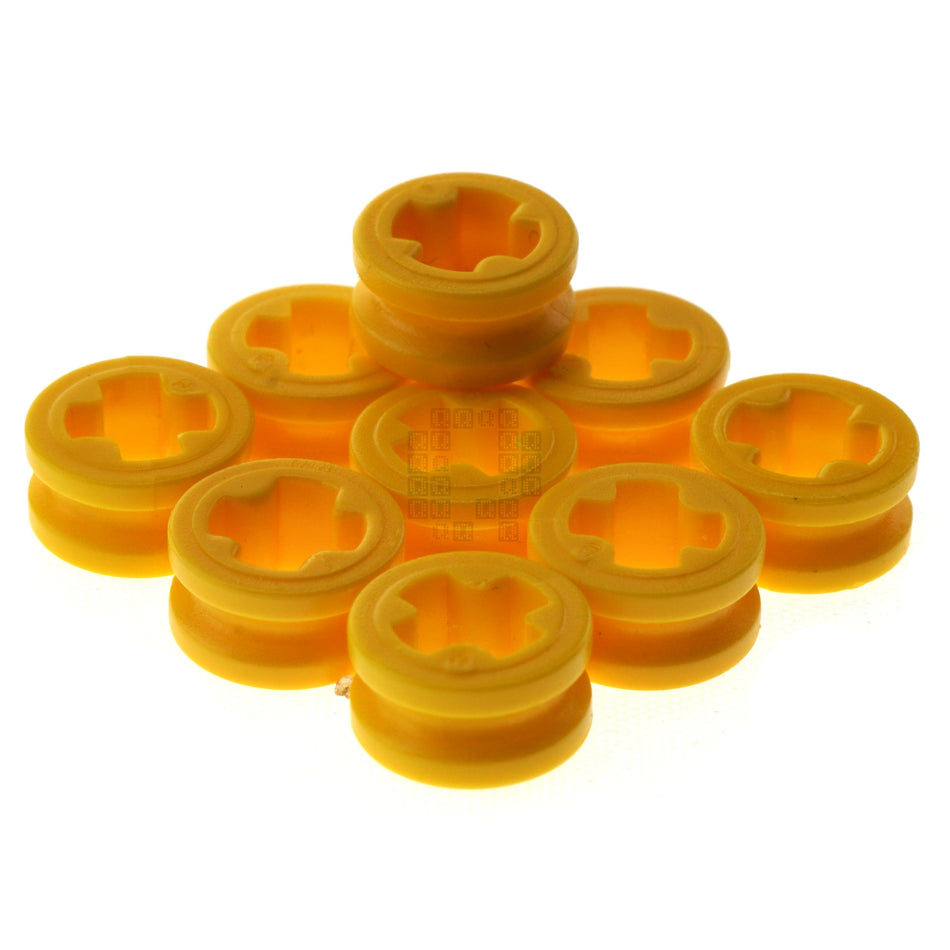 LEGO 6271167 Technic 1/2 Bushing for Cross Axle, Bright Yellow, 10-Pack