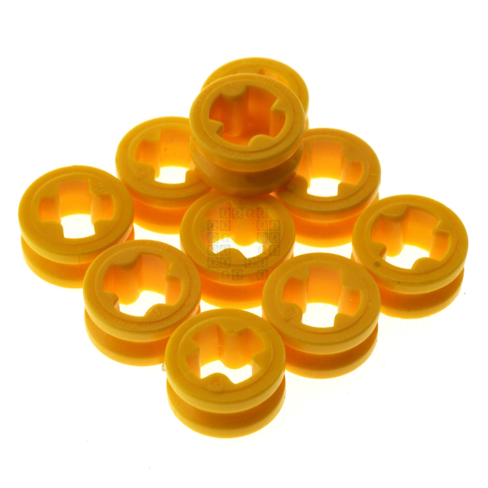 LEGO 6271167 Technic 1/2 Bushing for Cross Axle, Bright Yellow, 10-Pack