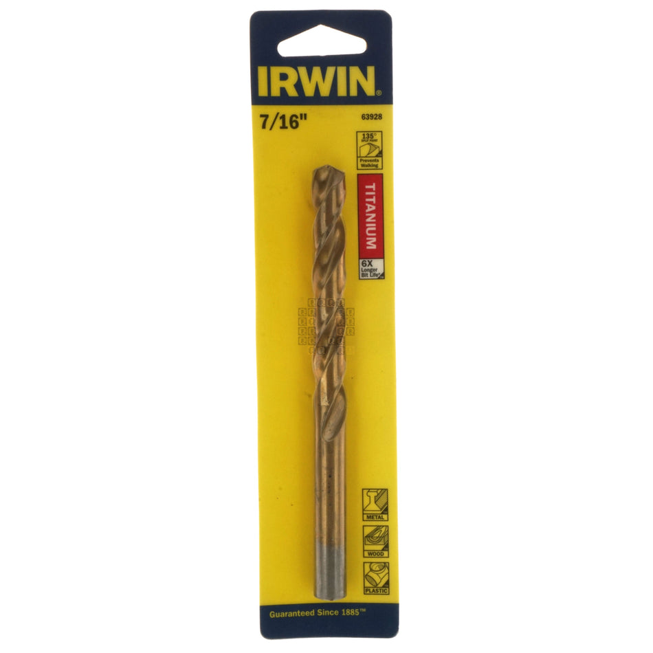 Irwin 63928 7/16" Titanium (TiN) Coated 135ÃÂ° Split Point Drill Bit