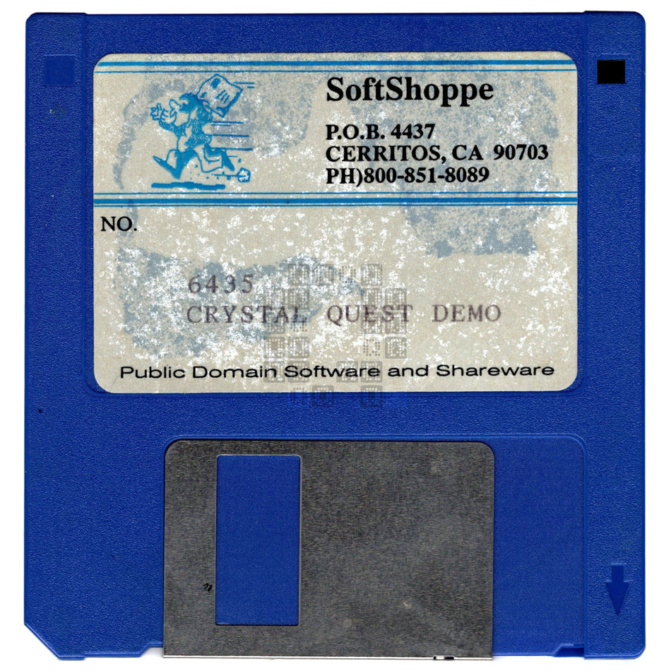 SoftShoppe 6435 Crystal Quest Demo, 3.5" Floppy Disk, 68K Macintosh Game