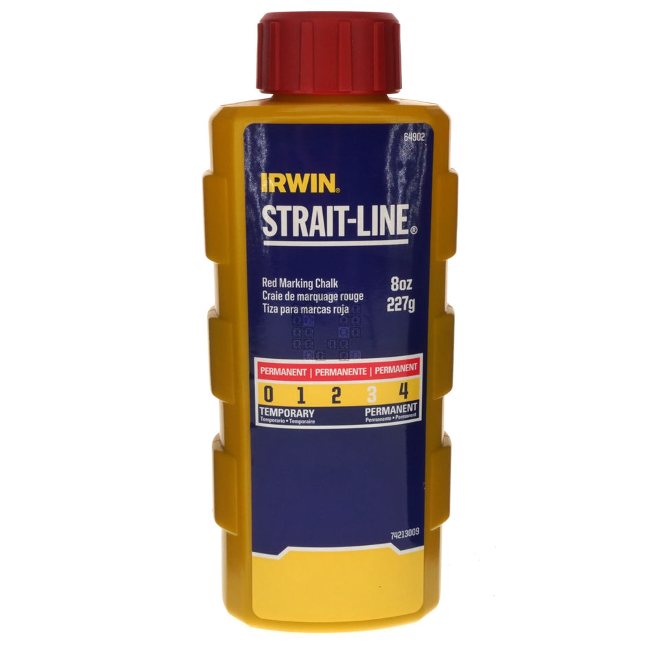 IRWIN 64902 STRAIT-LINE Red Permanent Marking Chalk Refill, 8oz
