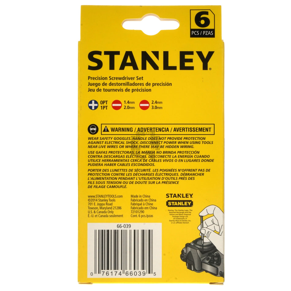 Stanley 66-039 6-Piece Steel Screwdriver Set with case
