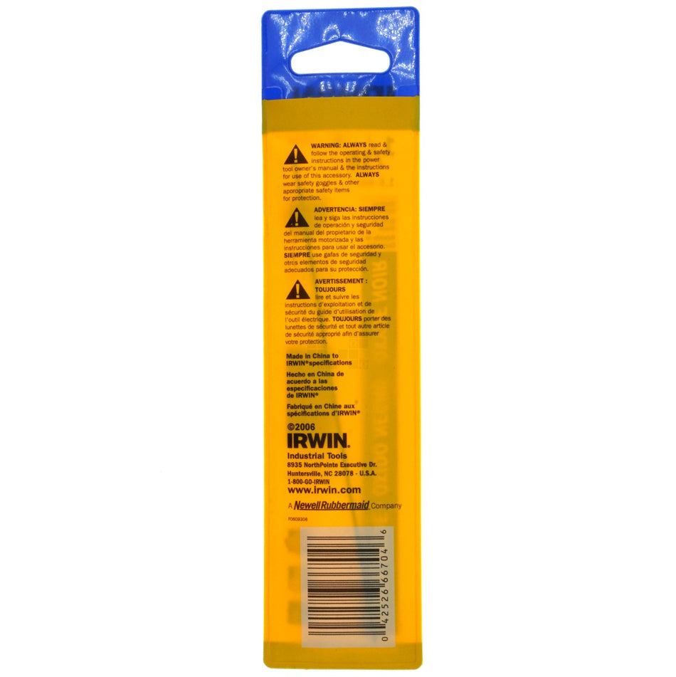 Irwin 66704 Extended Reach 1/16" Black Oxide Aircraft Drill Bit, 6" Length