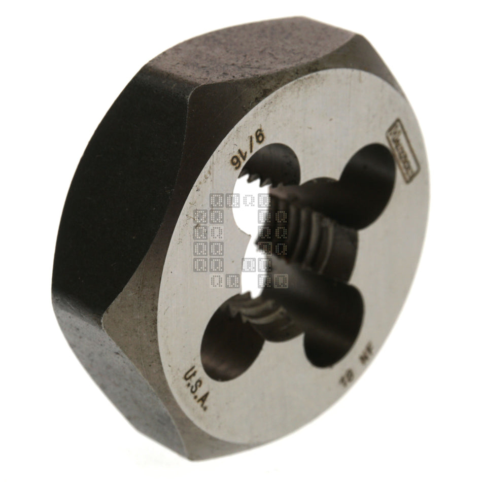 Irwin Hanson 6849 High Carbon Steel HCS 1-7/16" Hex Die, 9/16"-18 RH NC