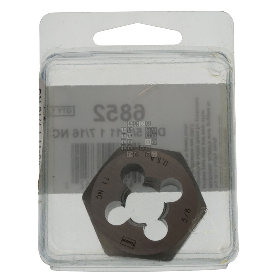 Irwin Hanson 6852 High Carbon Steel 1-7/16" Hex Die, 5/8"-11 RH NC