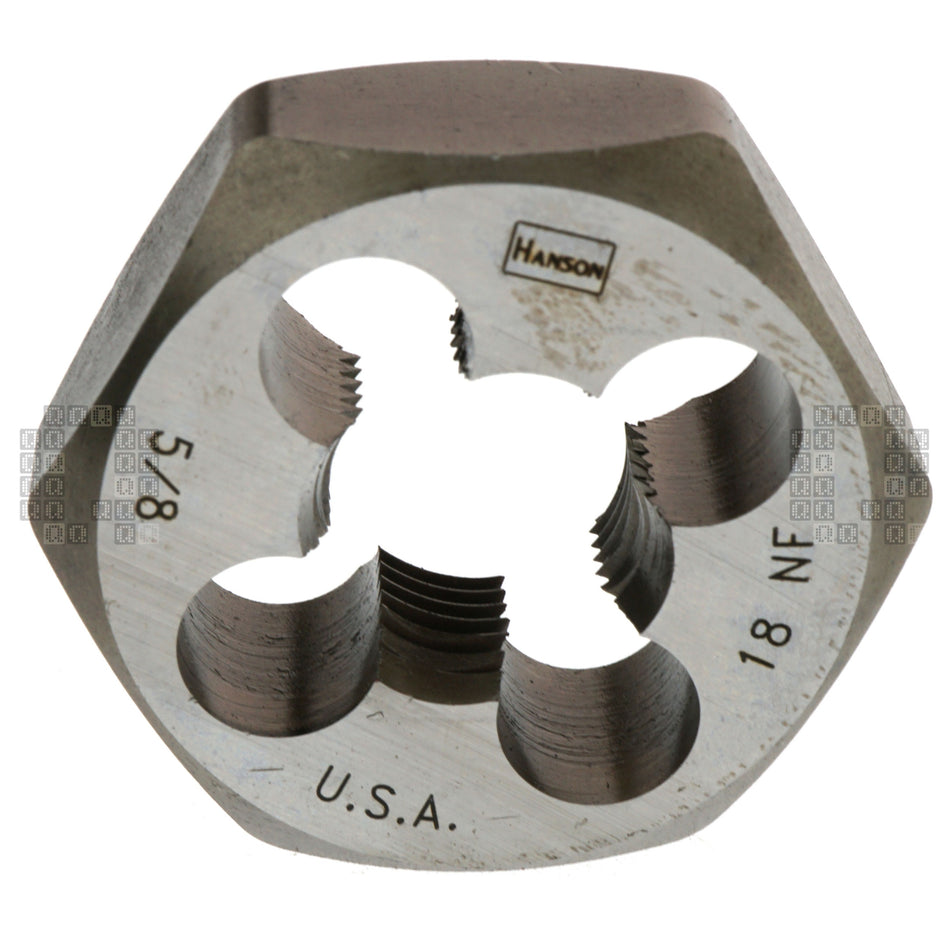 Irwin Hanson 6854 High Carbon Steel HCS 1-7/16" Hex Die, 5/18"-18 RH NC