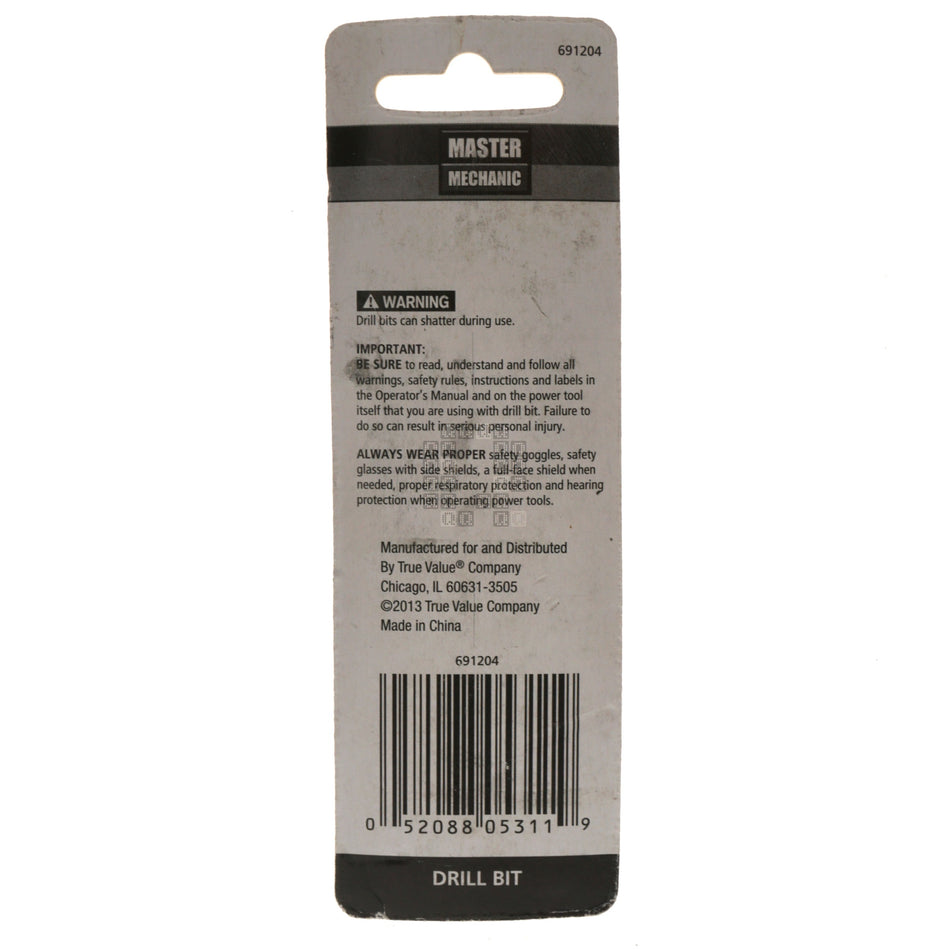 Master Mechanic 691204 1/4" Carbide Tip Percussion Masonry Drill Bit, 4" Length