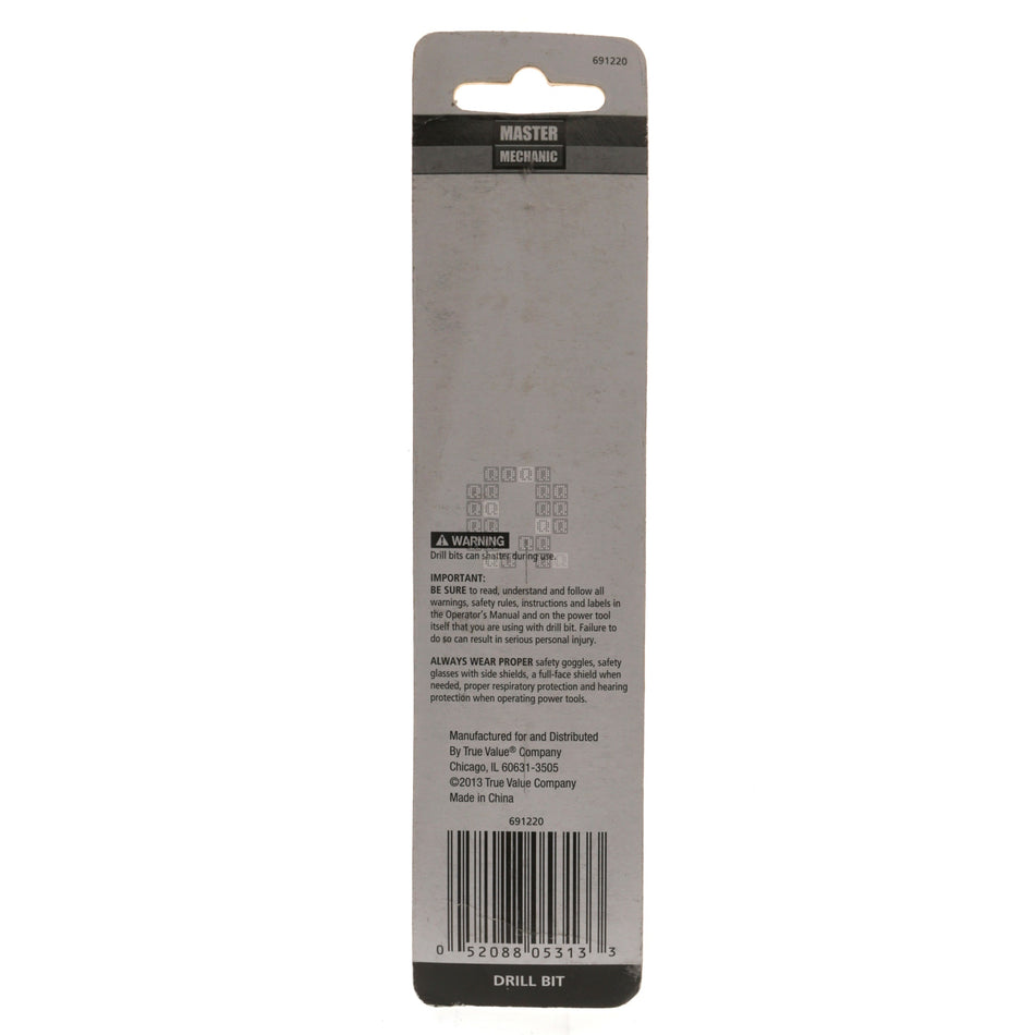 Master Mechanic 691220 5/16" Carbide Tip Percussion Masonry Drill Bit, 6" Length