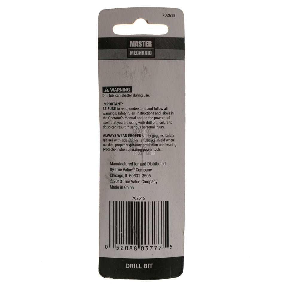 Master Mechanic 702615 5/32" Carbide Tip Percussion Masonry Drill Bit, 4" Length