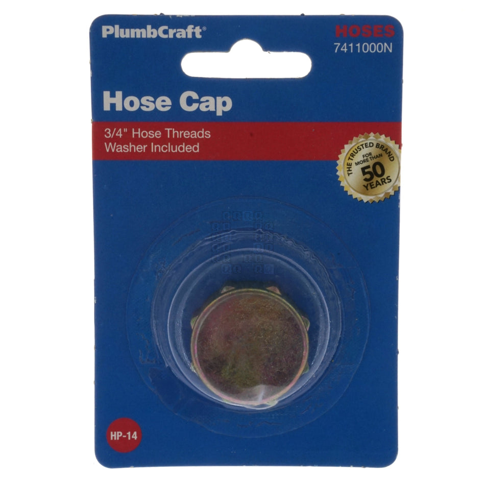 PlumbCraft 7411000N 3/4" Hose Cap with Washer