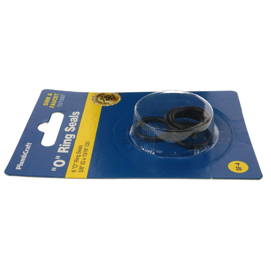 PlumbCraft 7521500T 6-Piece O-Ring Seal Kit, 5/8" ID x 13/16" OD