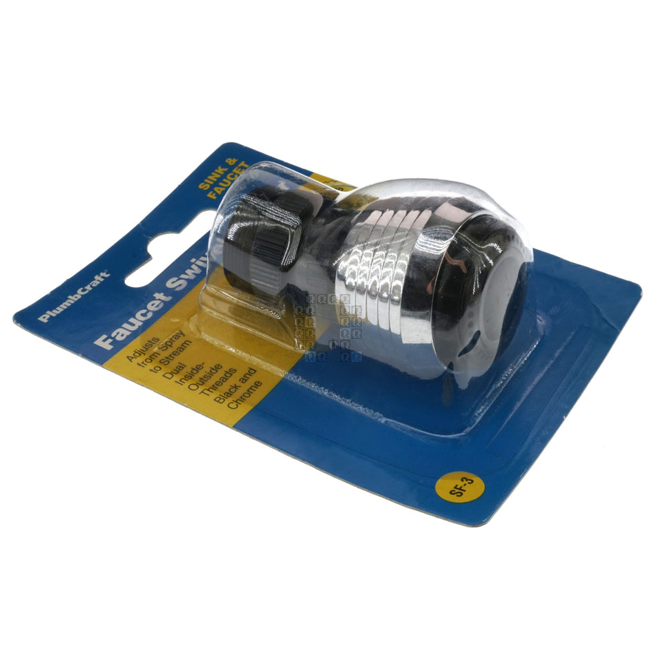 PlumbCraft 7610700T Swing & Spray Swivel Aerator, Dual Inside/Outside Threads
