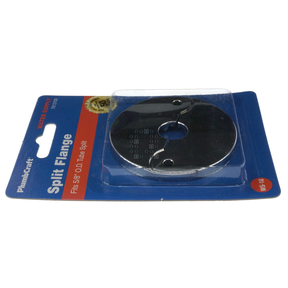 PlumbCraft 7613700 5/8" OD Tube Split Escutcheon Flange, Chrome Plated