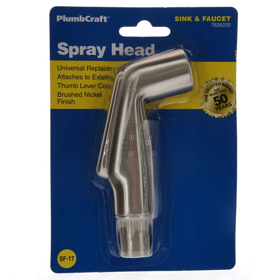 PlumbCraft 7635220 Universal Replacement Spray Head, Brushed Nickel Finish