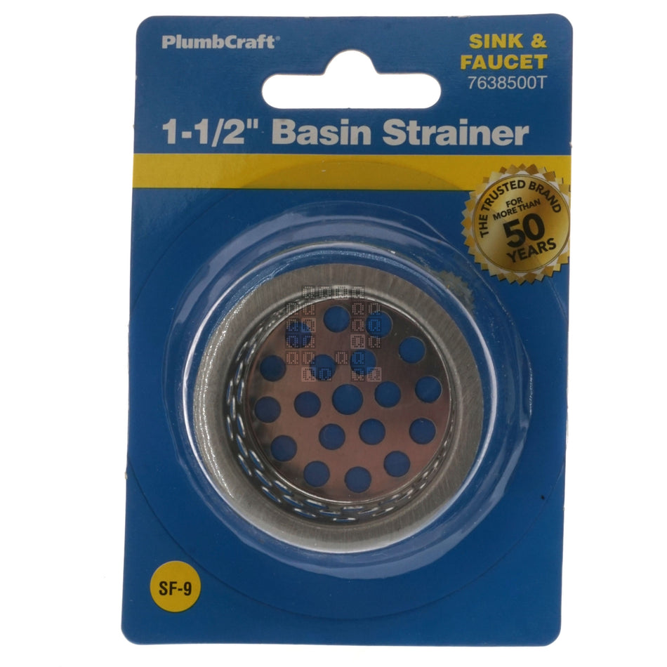 PlumbCraft 7638500T Stainless Steel 1-1/2" Basin Strainer Cup