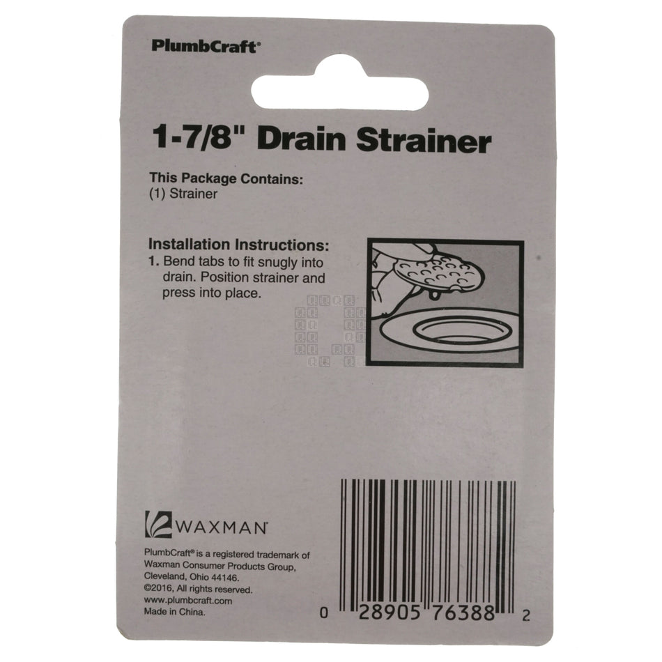 Waxman PlumbCraft 7638800T  1-7/8" Snap-In 3-Prong Stainless Steel Drain Strainer