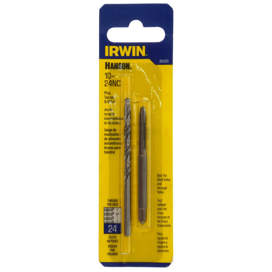 Irwin Hanson 80220 #10-24NC Plug Tap and #25 Drill Bit Set