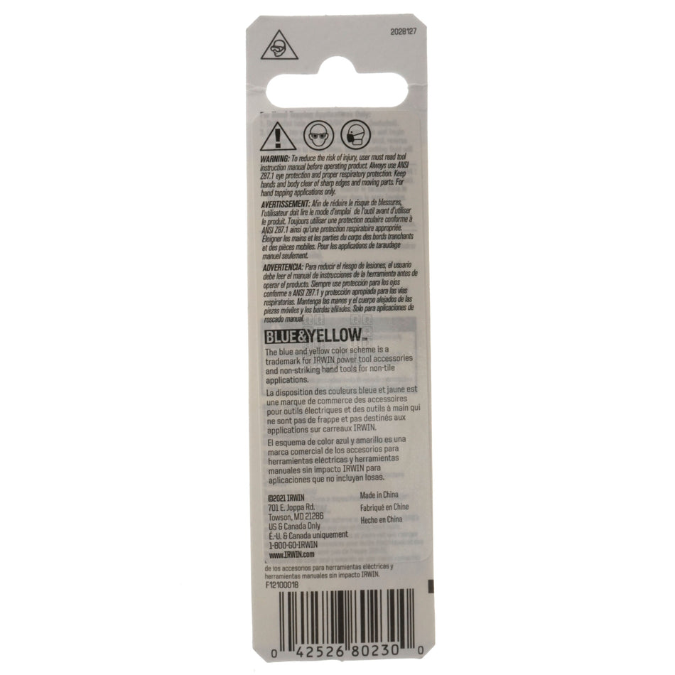 Irwin Hanson 80230 1/4"-20NC Plug Tap and 13/64" Drill Bit Set