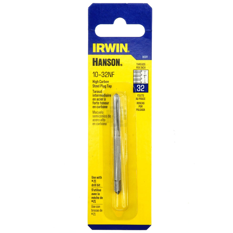 Irwin Hanson 8031 #10-32NF High Carbon Steel Plug Tap