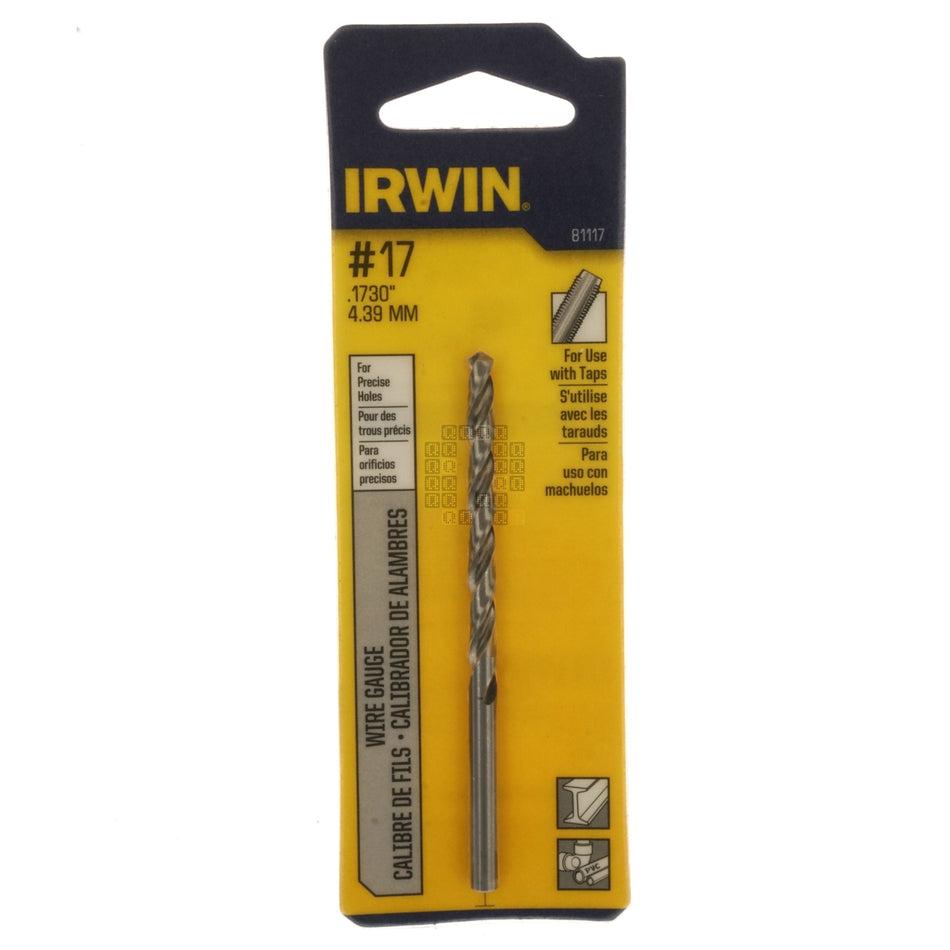 Irwin Industrial Tool 81117 #17 (0.1730") Jobber Length Wire Gauge Drill Bit